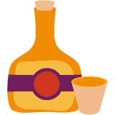 Colorful icon of a tequila bottle.